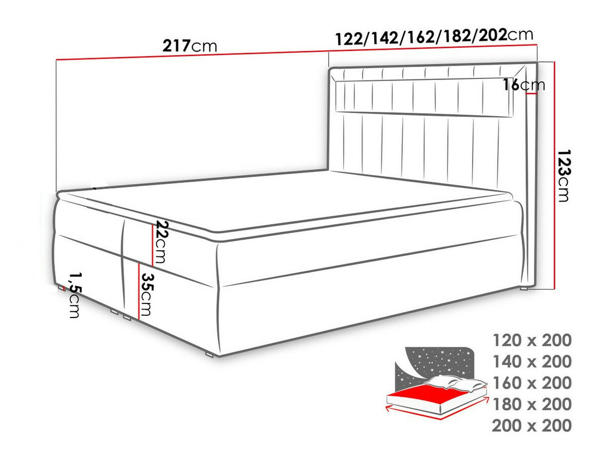 Boxspring krevet Pomum (Velutto 11)