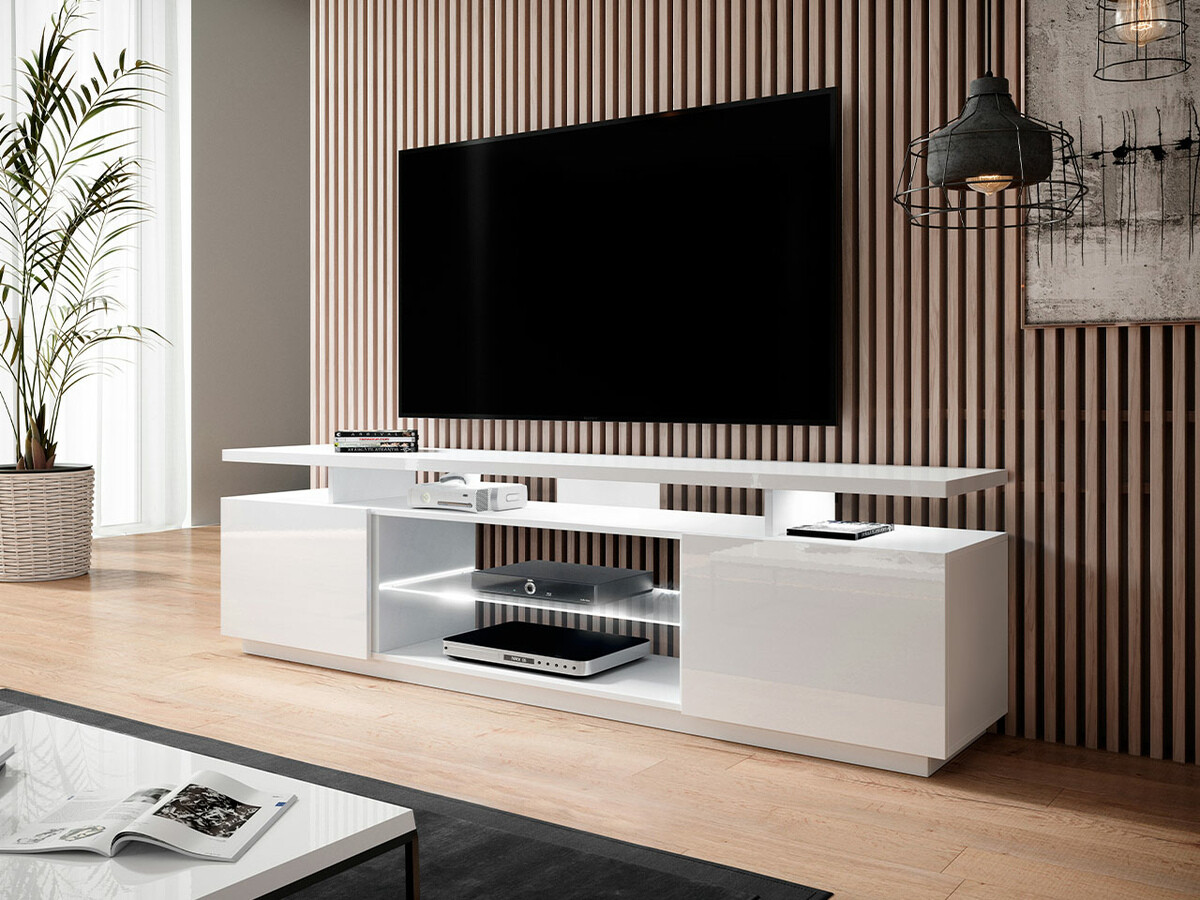 TV komoda Figura (Belo + Sjajno belo)