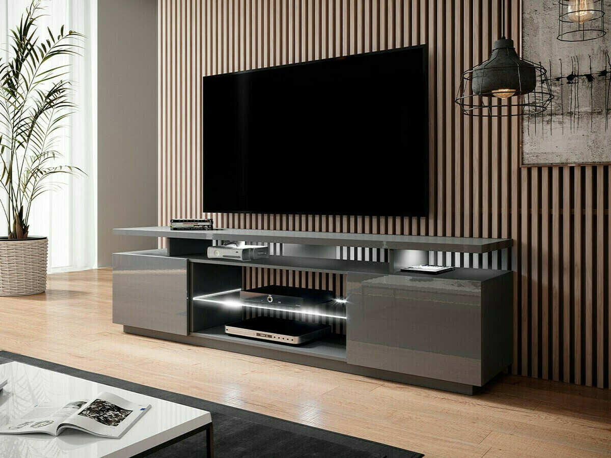 TV komoda Figura (Sivo + Sjajna siva)