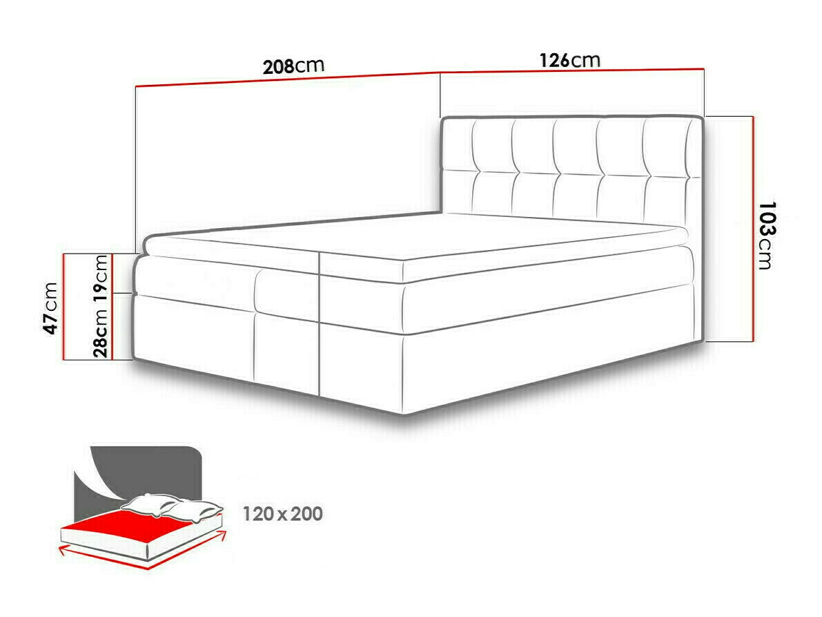 Boxspring krevet Aedes (Rico 11)