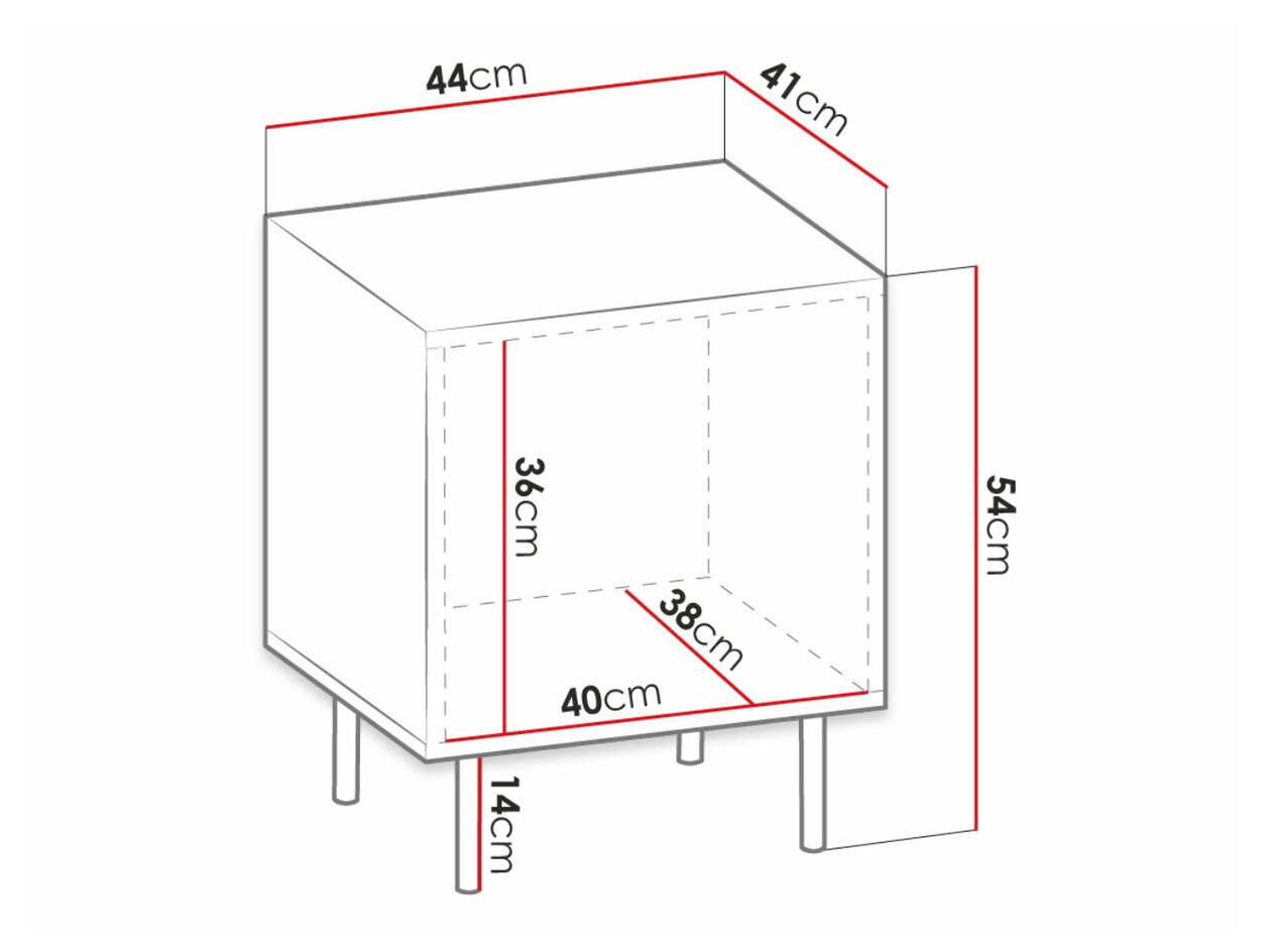 Set noćnih ormarića Lorelbo 102 (Belo + Crno)
