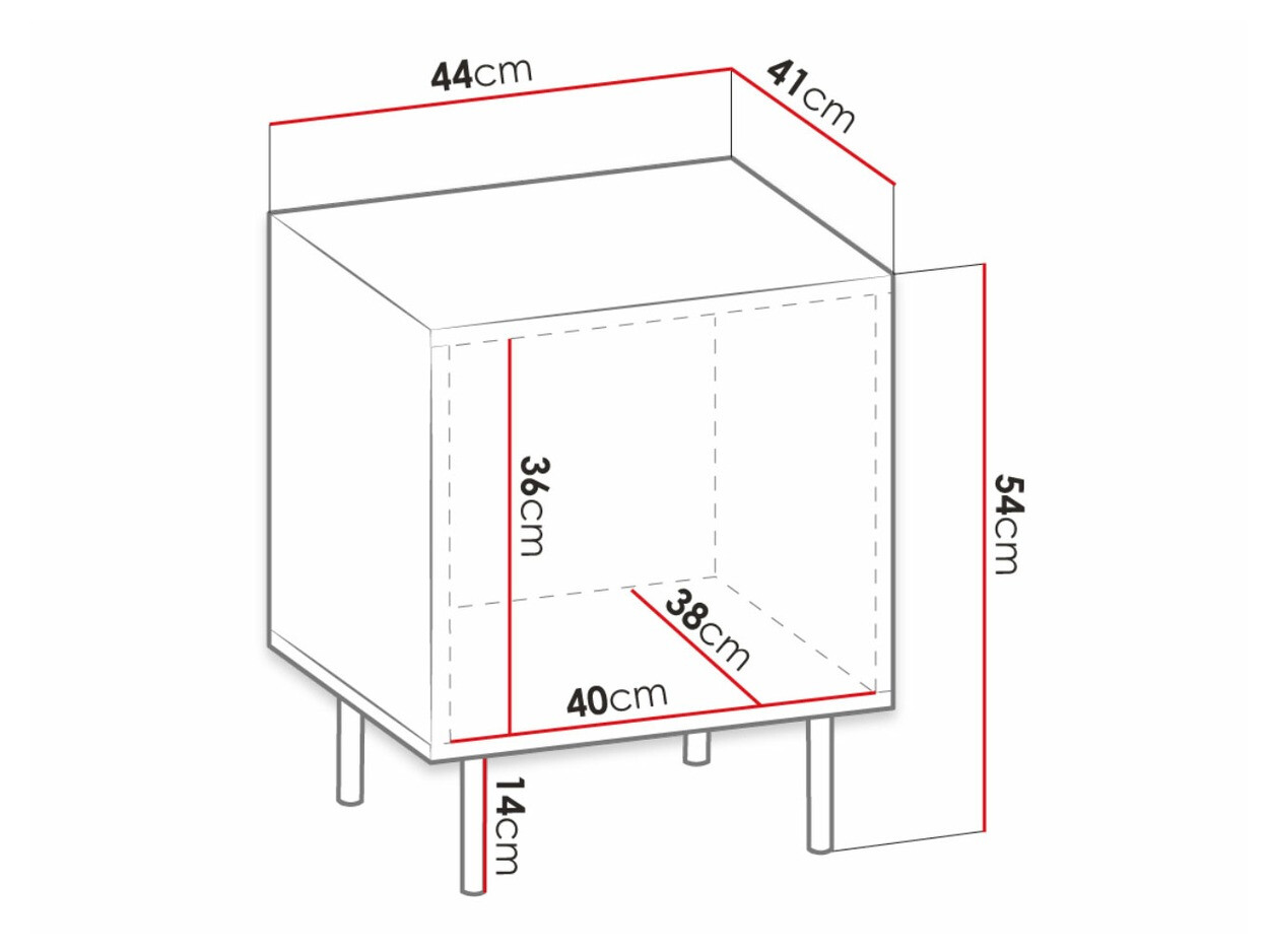 Set noćnih ormarića Lorelbo 102 (Crno + Zlatan)