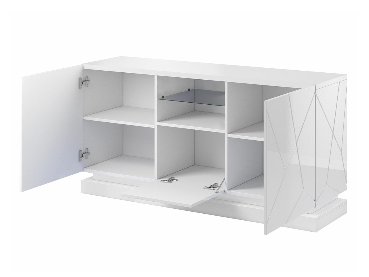 Ormarić Charlotte 186 (Crno + Crna visoki sjaj)