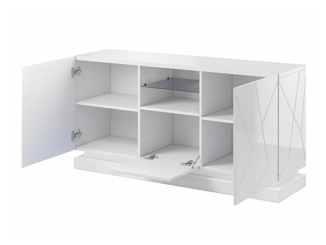 Ormarić Charlotte 186 (Crno + Crna visoki sjaj)