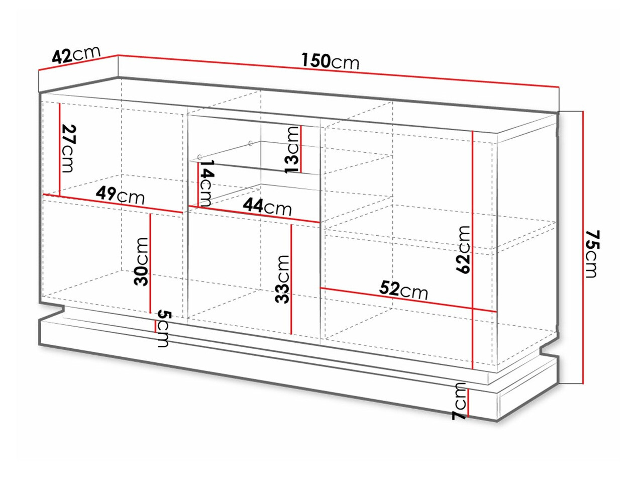 Ormarić Charlotte 186 (Crno + Sjajno crna)