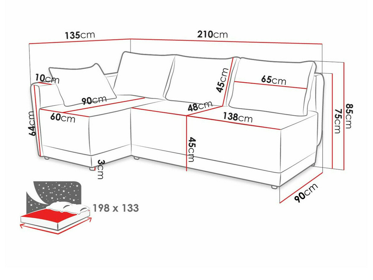 Ugaona sofa Columbus 149 (Poso 100)