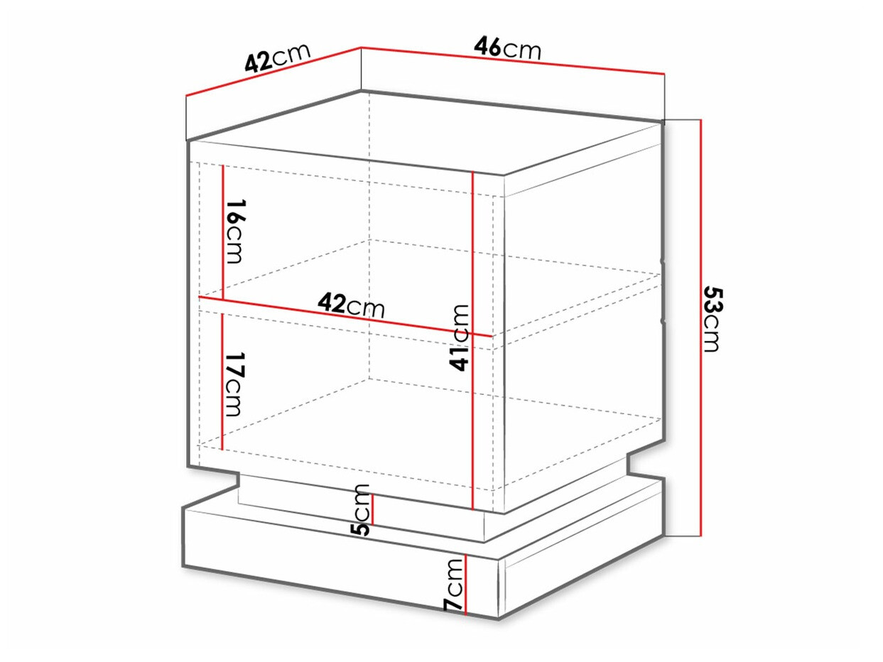 Set noćnih ormarića Charlotte 187 (Belo + Sjajno belo)