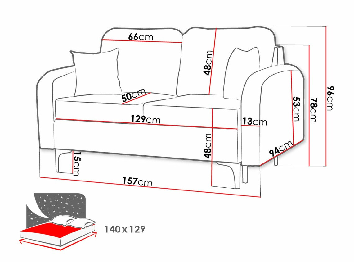 Sofa na razvlačenje Torlua 101 (Manila 16)