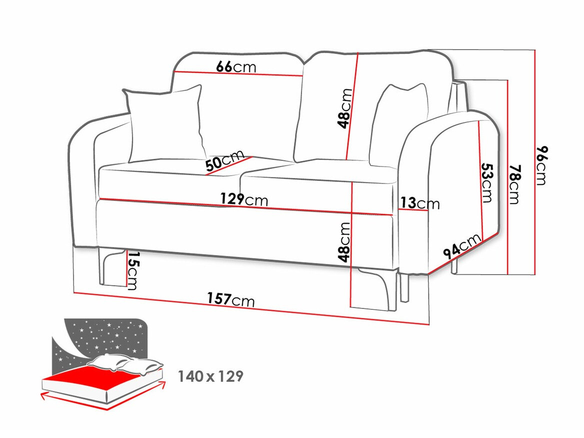 Sofa na razvlačenje Torlua 101 (Manila 33)