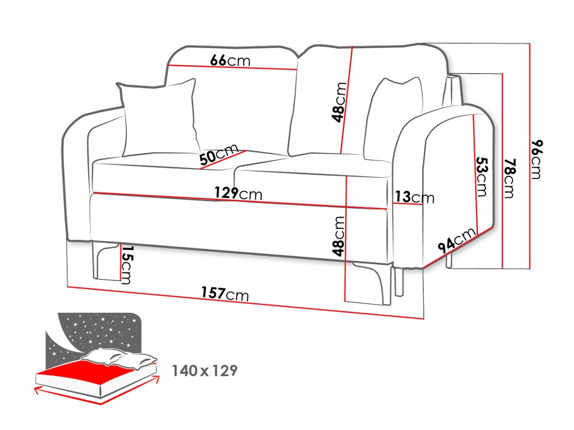 Sofa na razvlačenje Torlua 101 (Manila 35)