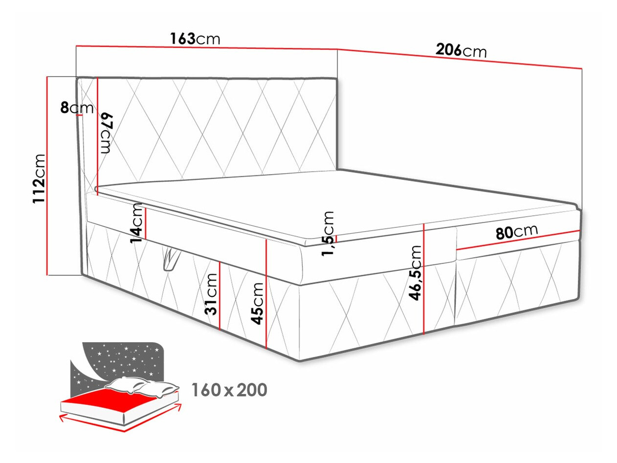 Boxspring krevet Comfivo Avis (Magic Velvet 2267)