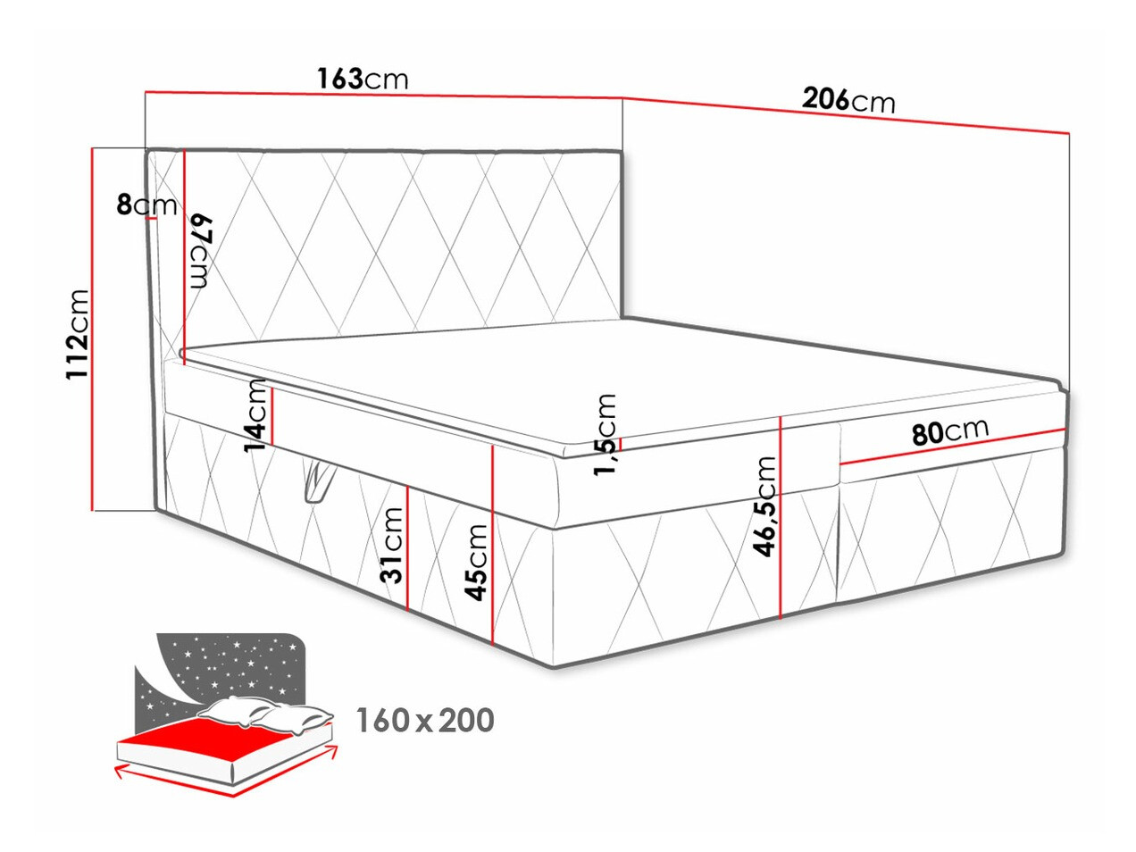 Boxspring krevet Comfivo Avis (Magic Velvet 2288)