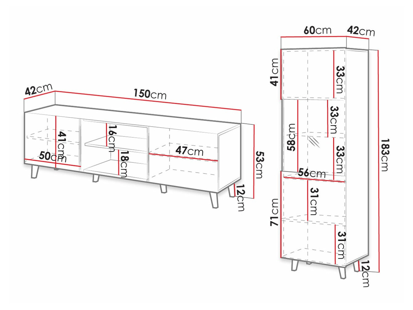 Set za dnevnu sobu Dicto I (Belo)