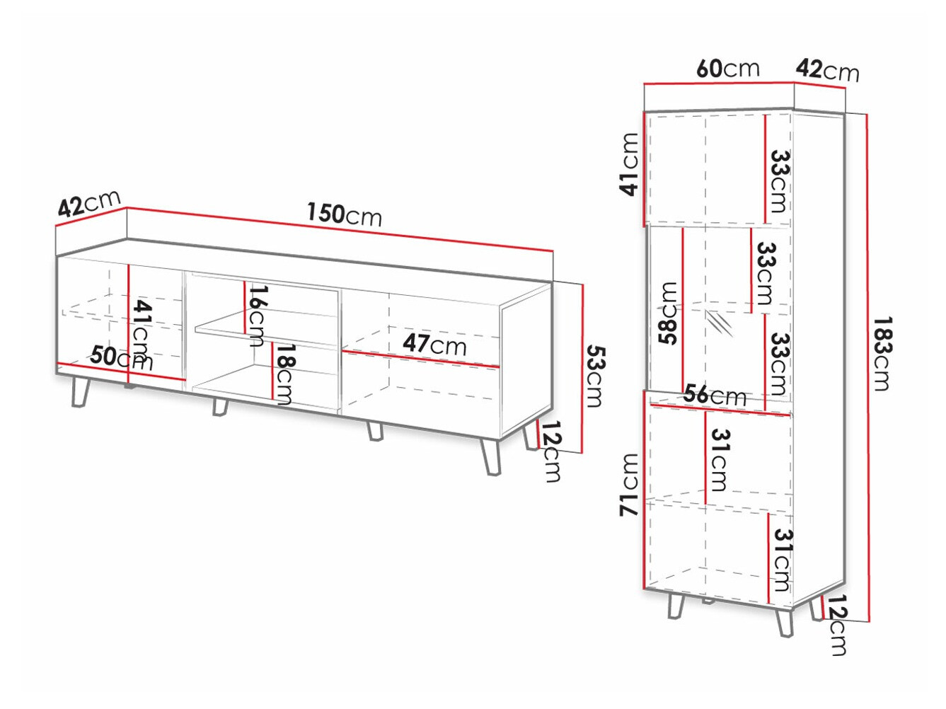 Set za dnevnu sobu Levmari 110 (Crno)