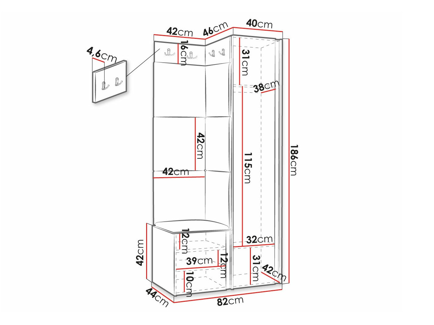 Set za hodnik Hartford 390 (Manila 02)