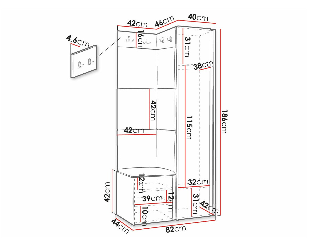 Set za hodnik Hartford 390 (Manila 02)
