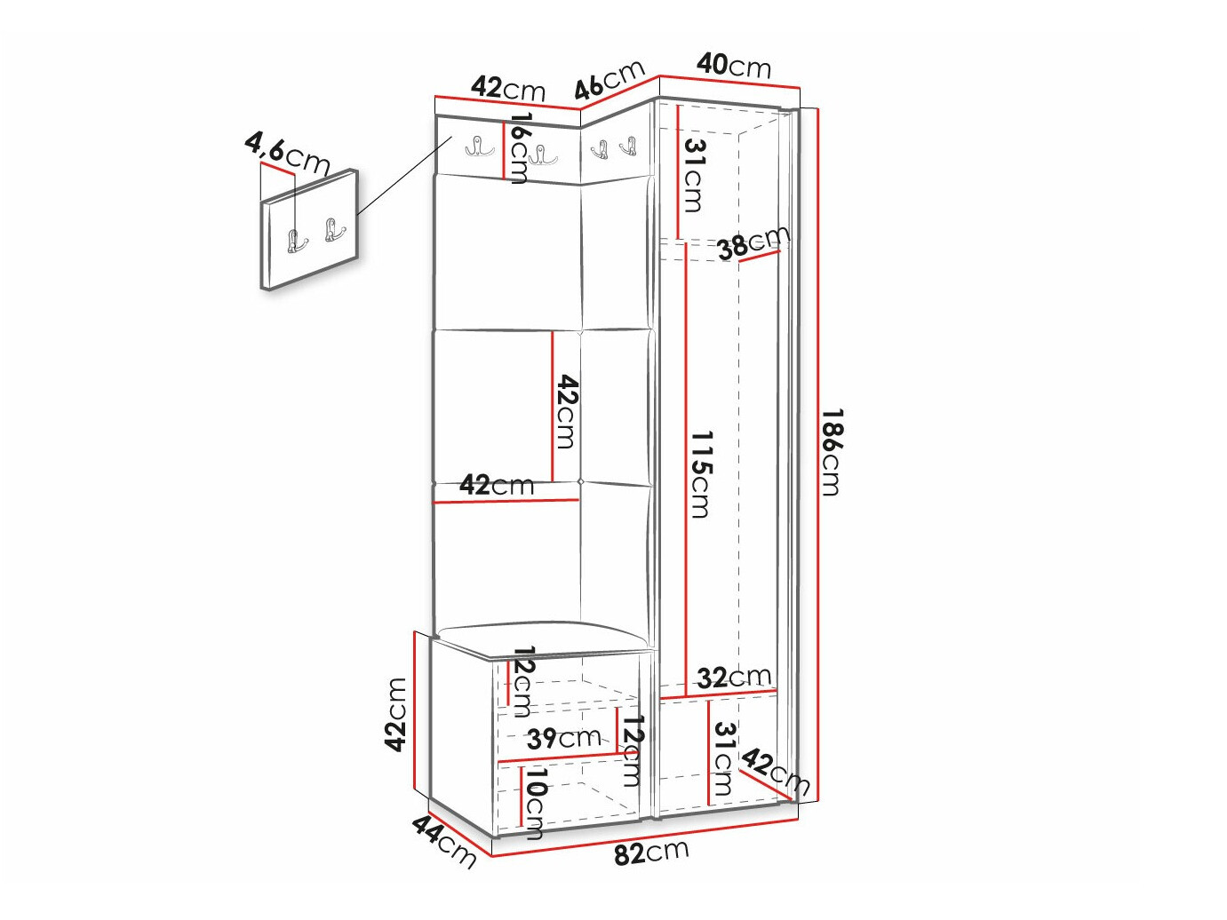 Set za hodnik Hartford 390 (Manila 09)