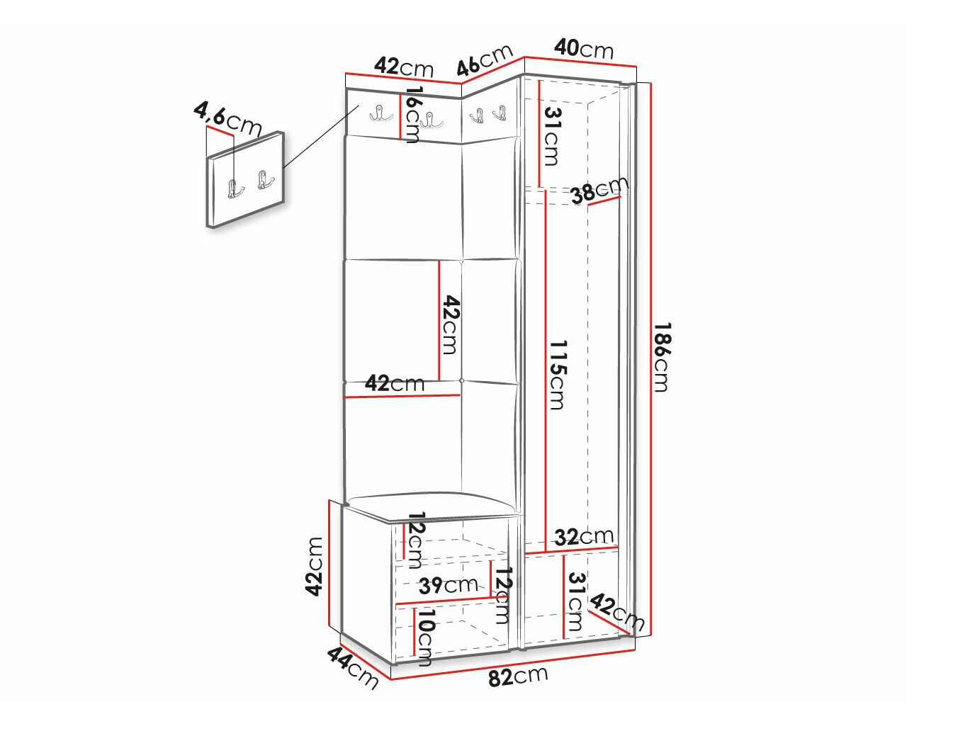 Set za hodnik Hartford 390 (Manila 11)