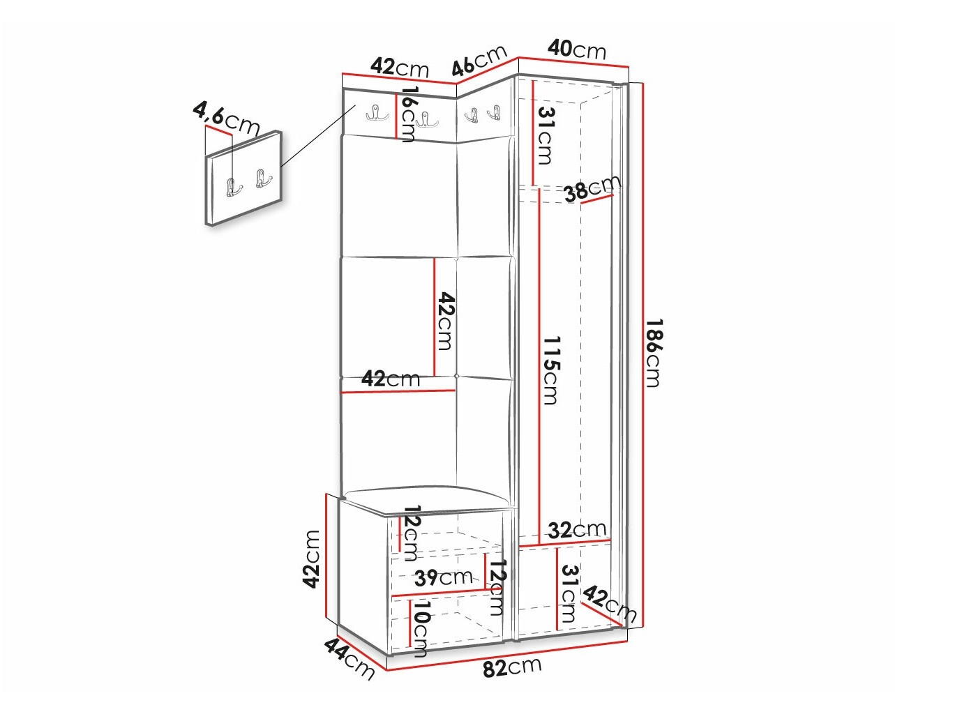 Set za hodnik Hartford 390 (Manila 16)