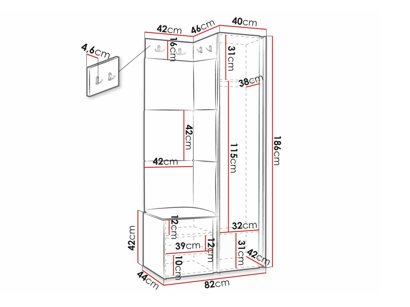 Set za hodnik Hartford 390 (Manila 18)
