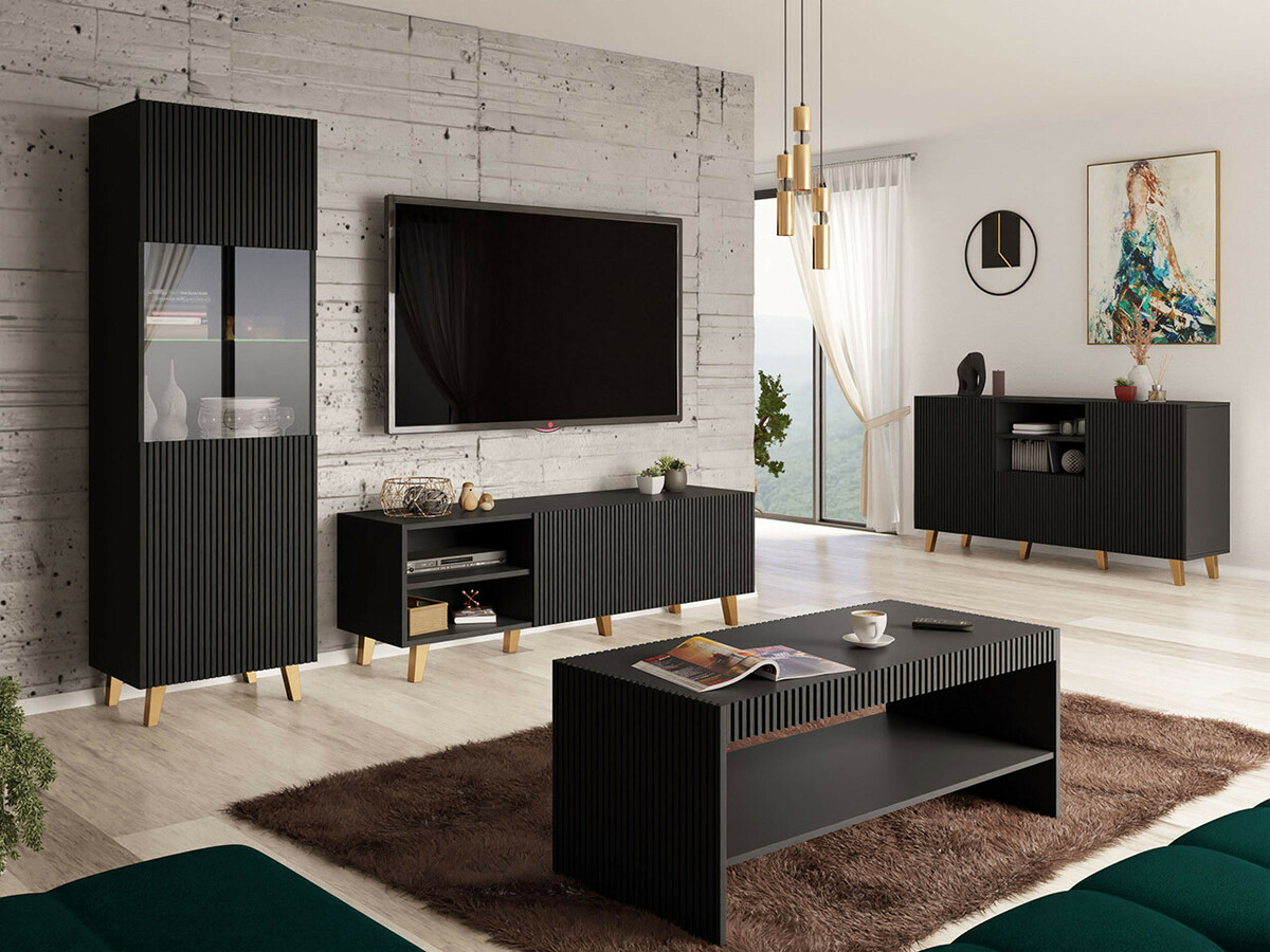 TV komoda Dicto (Crno + Zlatna)