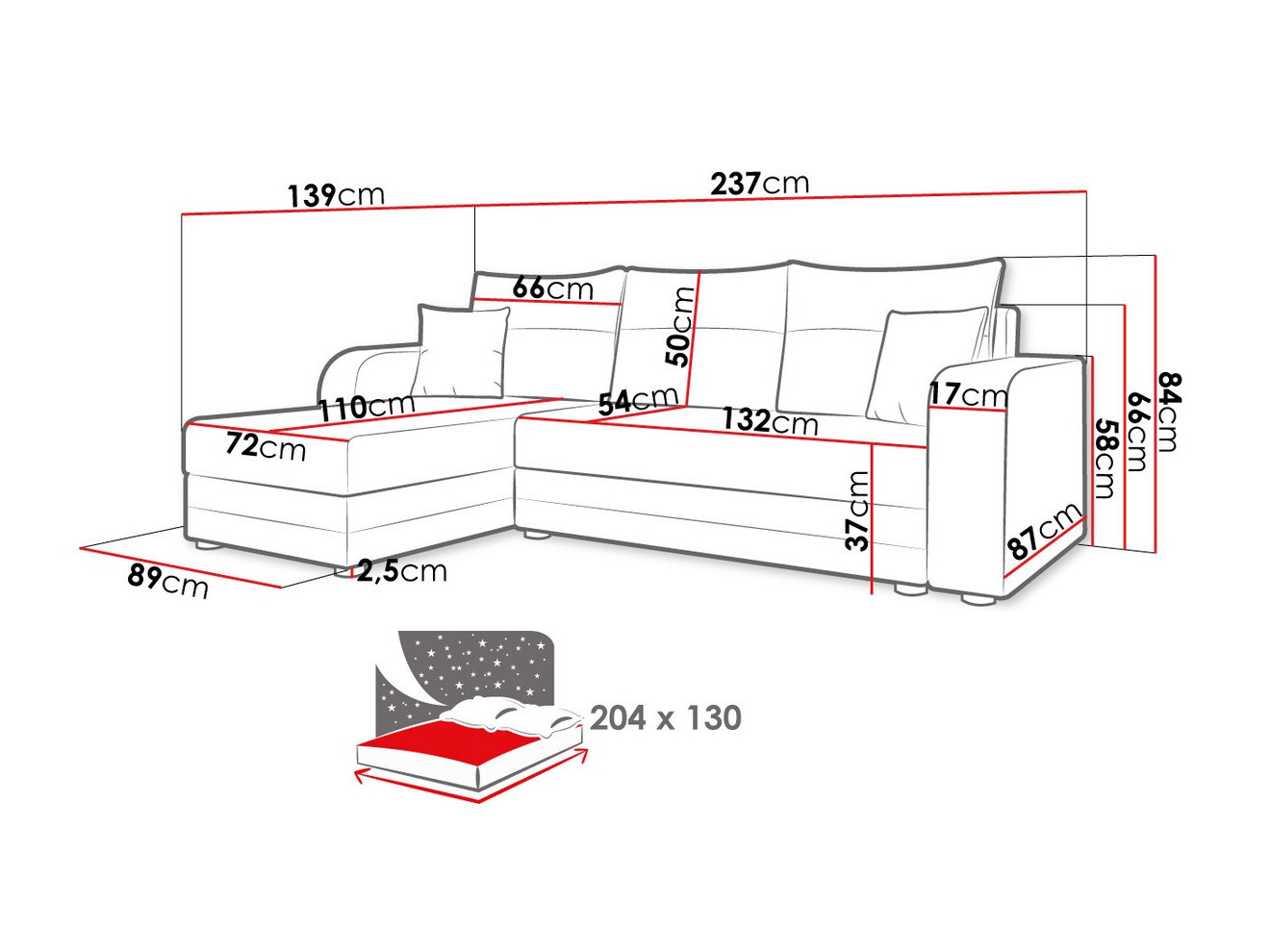 Ugaona sofa Memphis 112 (Lux 23 + Lux 05)