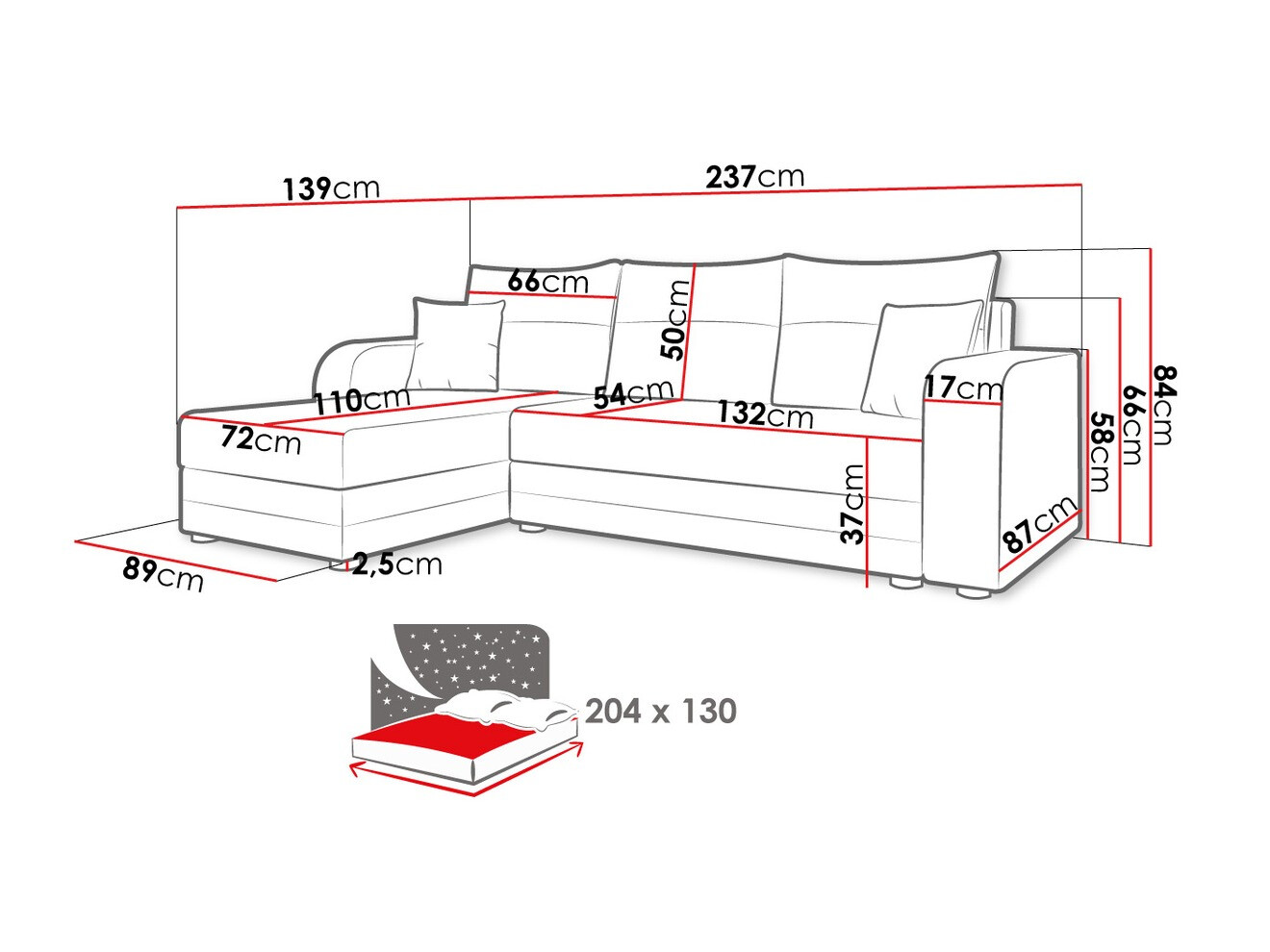 Ugaona sofa Memphis 112 (Manila 02)
