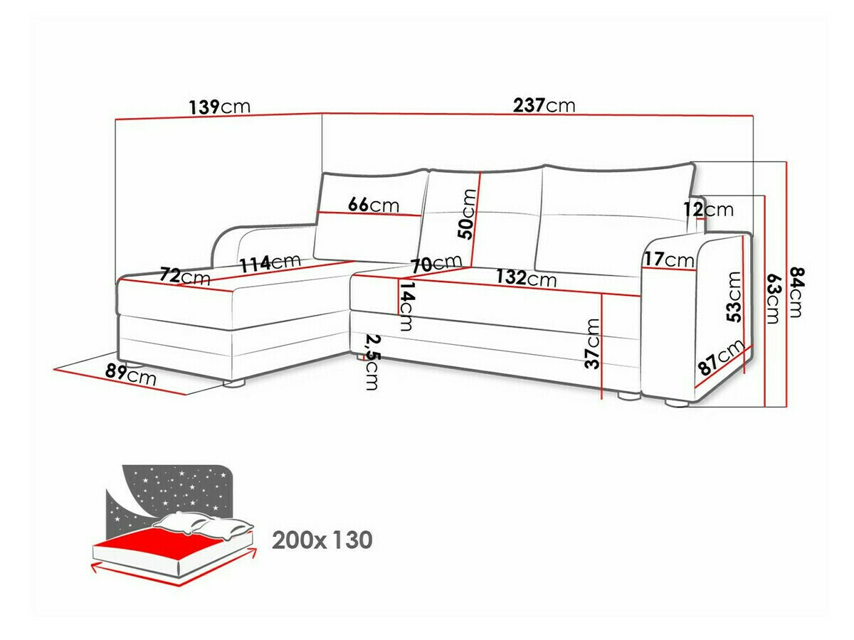 Ugaona sofa Memphis 112 (Manila 16)