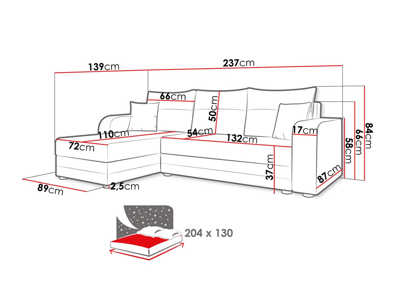 Ugaona sofa Memphis 112 (Manila 26)