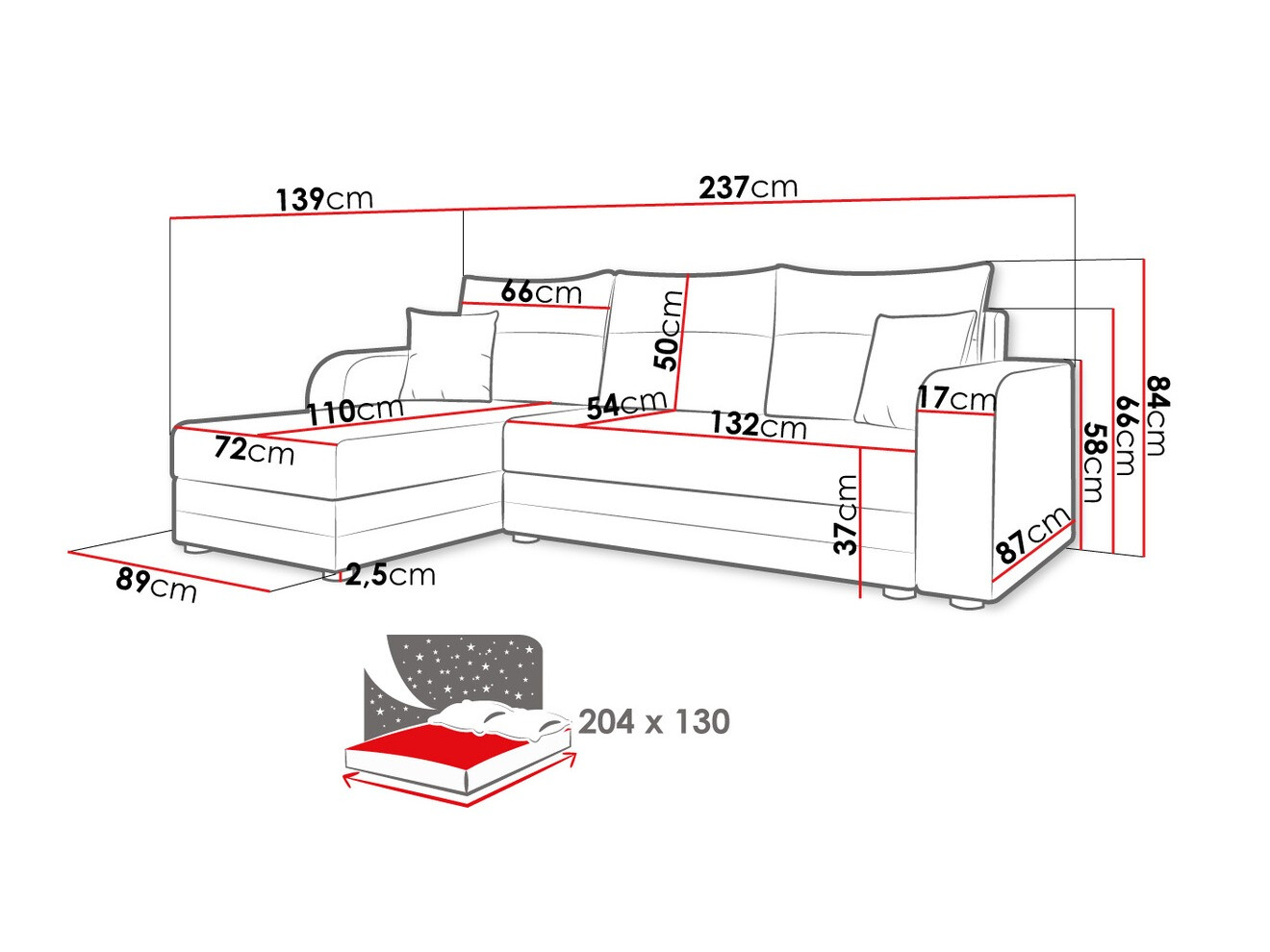 Ugaona sofa Memphis 112 (Manila 35)