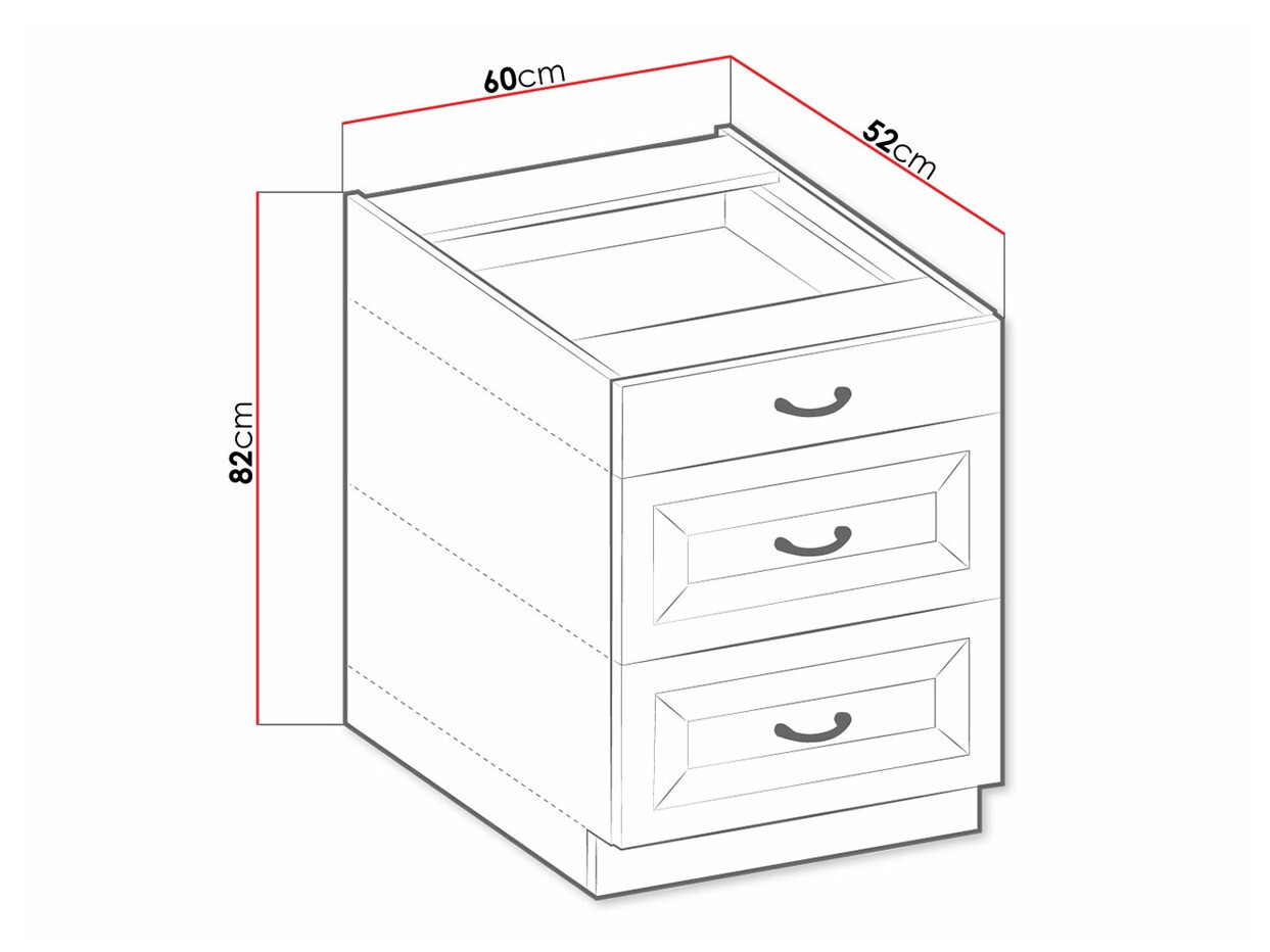 Modularni ormar sa fiokama Retro Grey 108