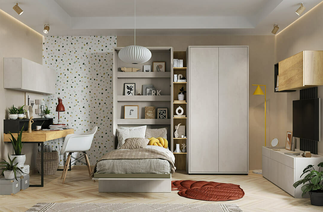 Zidni krevet Concept Pro Lenart Levfere 103 (90 x 200 cm)