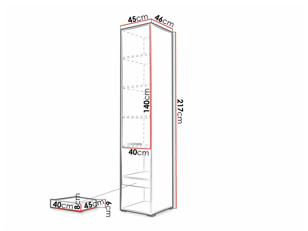 Polica Concept Pro Lenart Levfere 110 (Sivo)