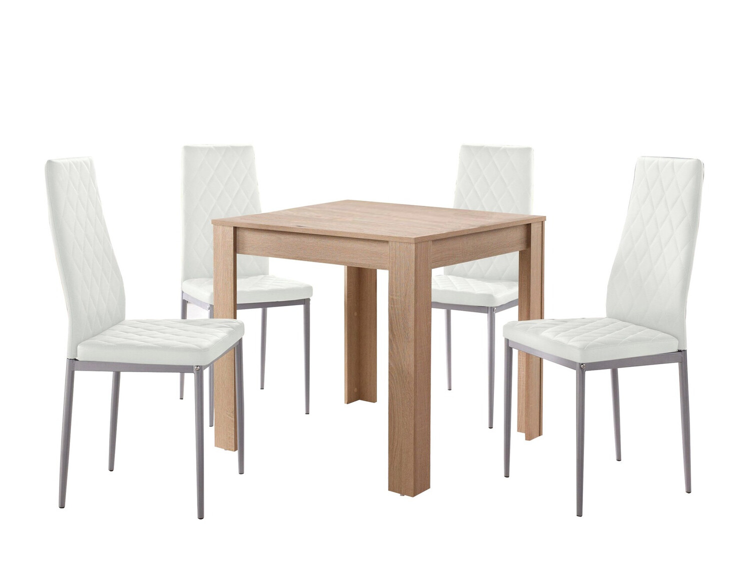 Trpezarijski set Denton 1132 (Belo + Hrast)