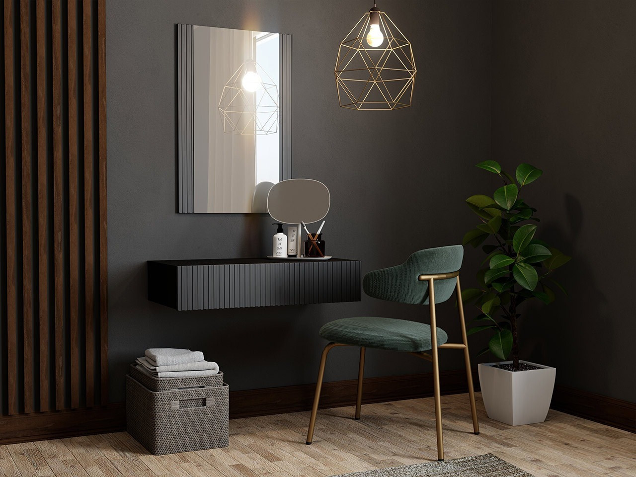 Toaletni sto Dicto (Crno)