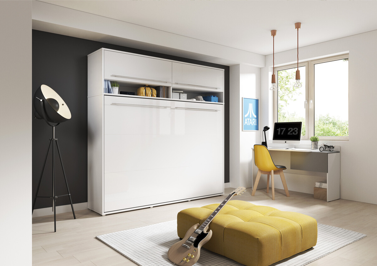 Zidni krevet Concept Pro Lenart IV (Belo)