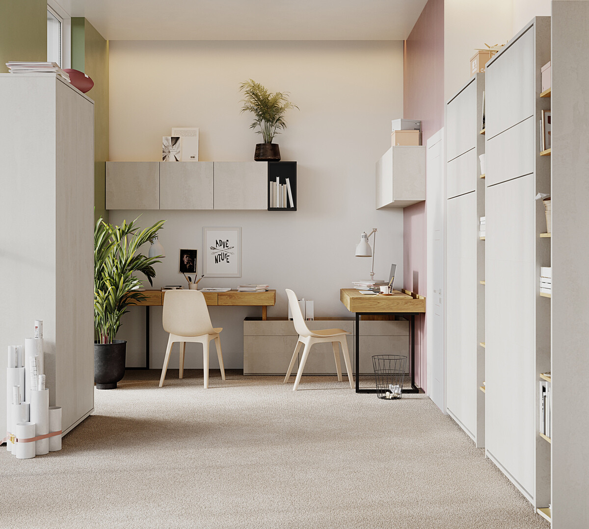 Zidni krevet Concept Pro Lenart Levfere 103 (90 x 200 cm)