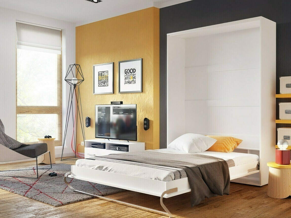 Zidni krevet Concept Pro Lenart Levfere 108 (Belo)