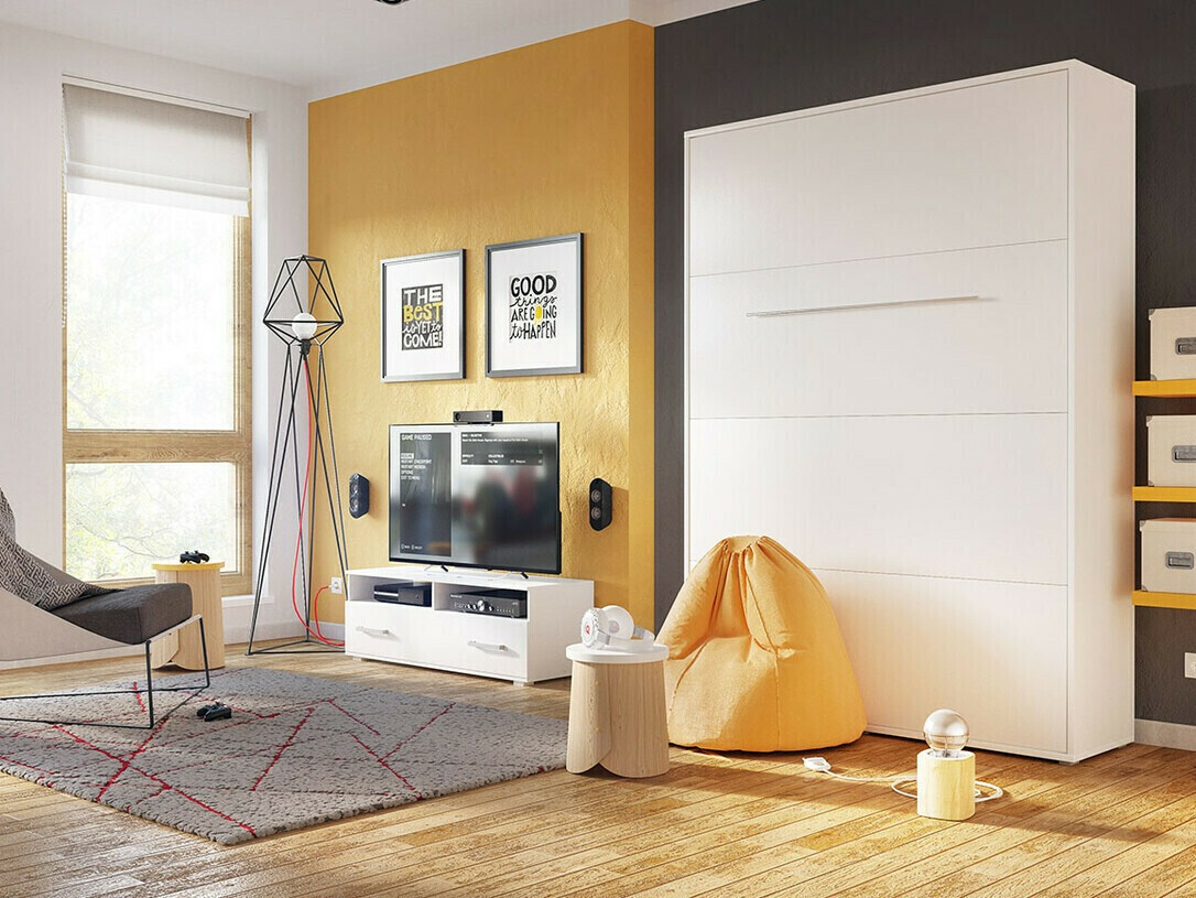 Zidni krevet Concept Pro Lenart Levfere 108 (Belo)