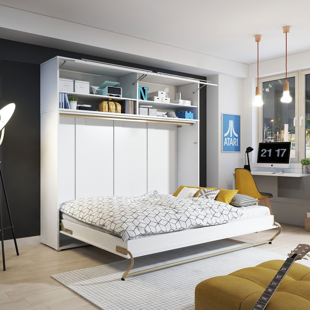 Zidni krevet Concept Pro Lenart Levfere 109 (Belo)