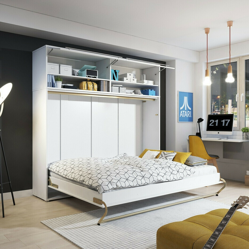 Zidni krevet Concept Pro Lenart Levfere 109 (Belo)