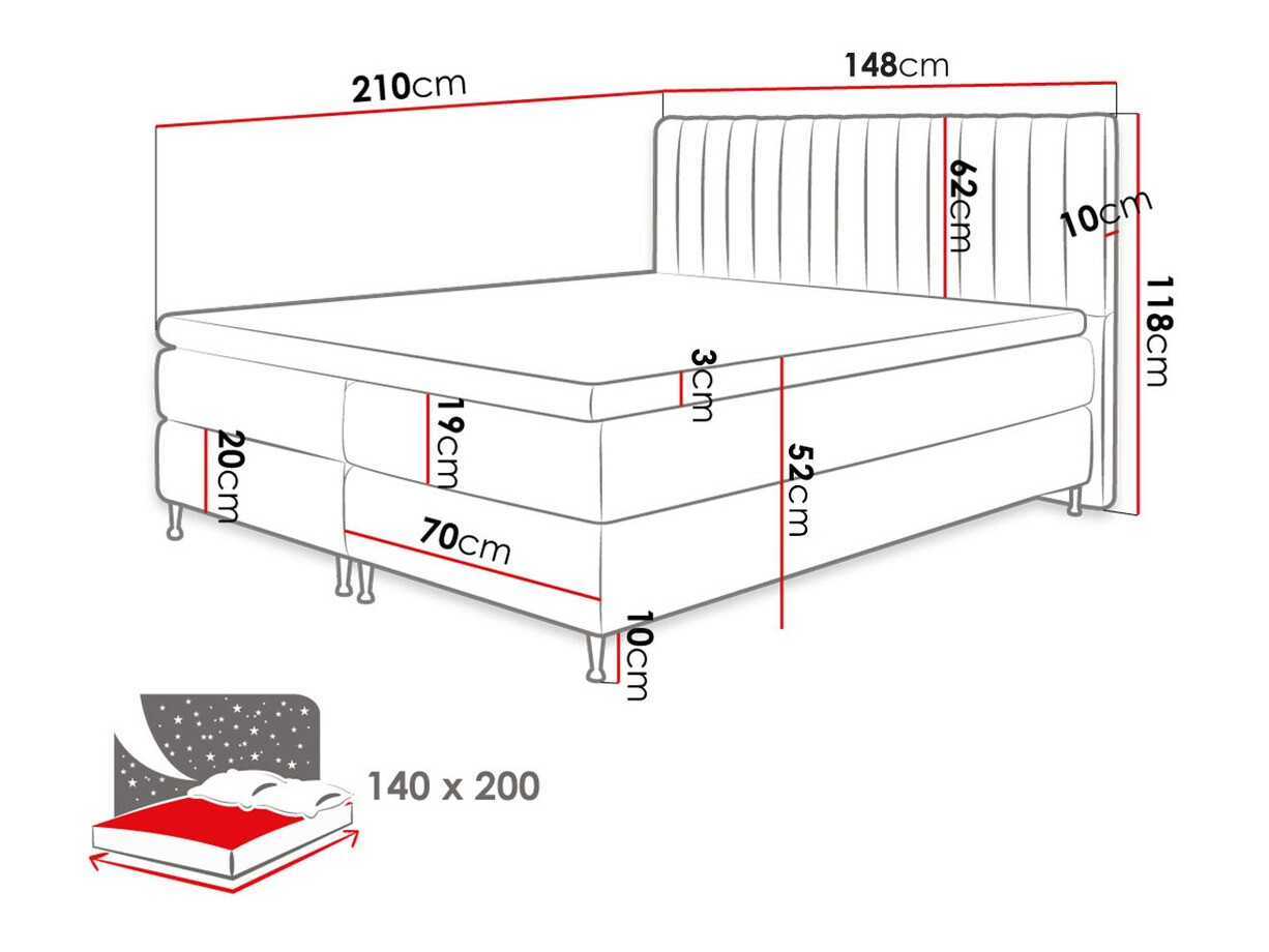Boxspring krevet ComfiDream 156 (Fresh 01)