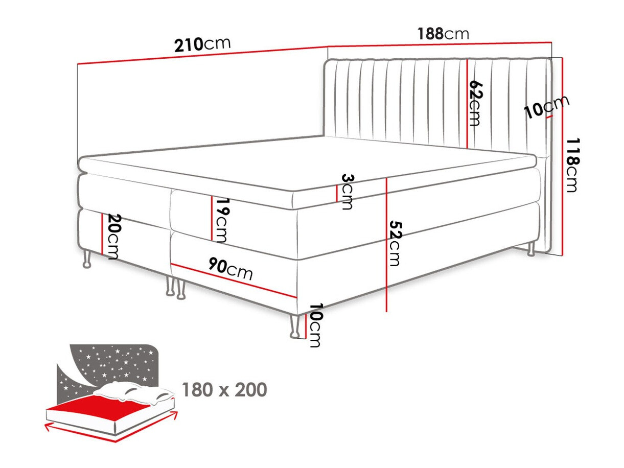 Boxspring krevet ComfiDream 156 (Fresh 01)