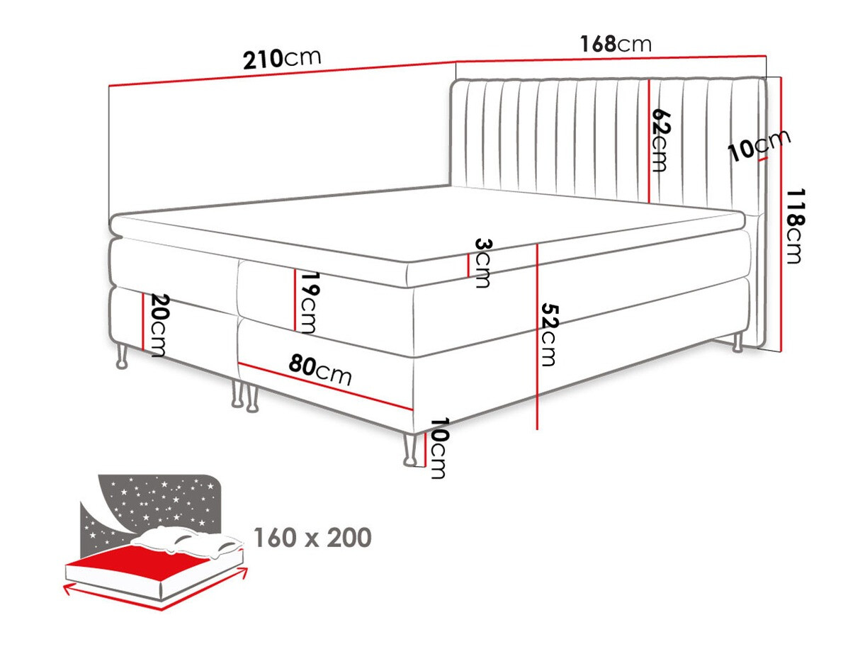 Boxspring krevet ComfiDream 156 (Fresh 13)