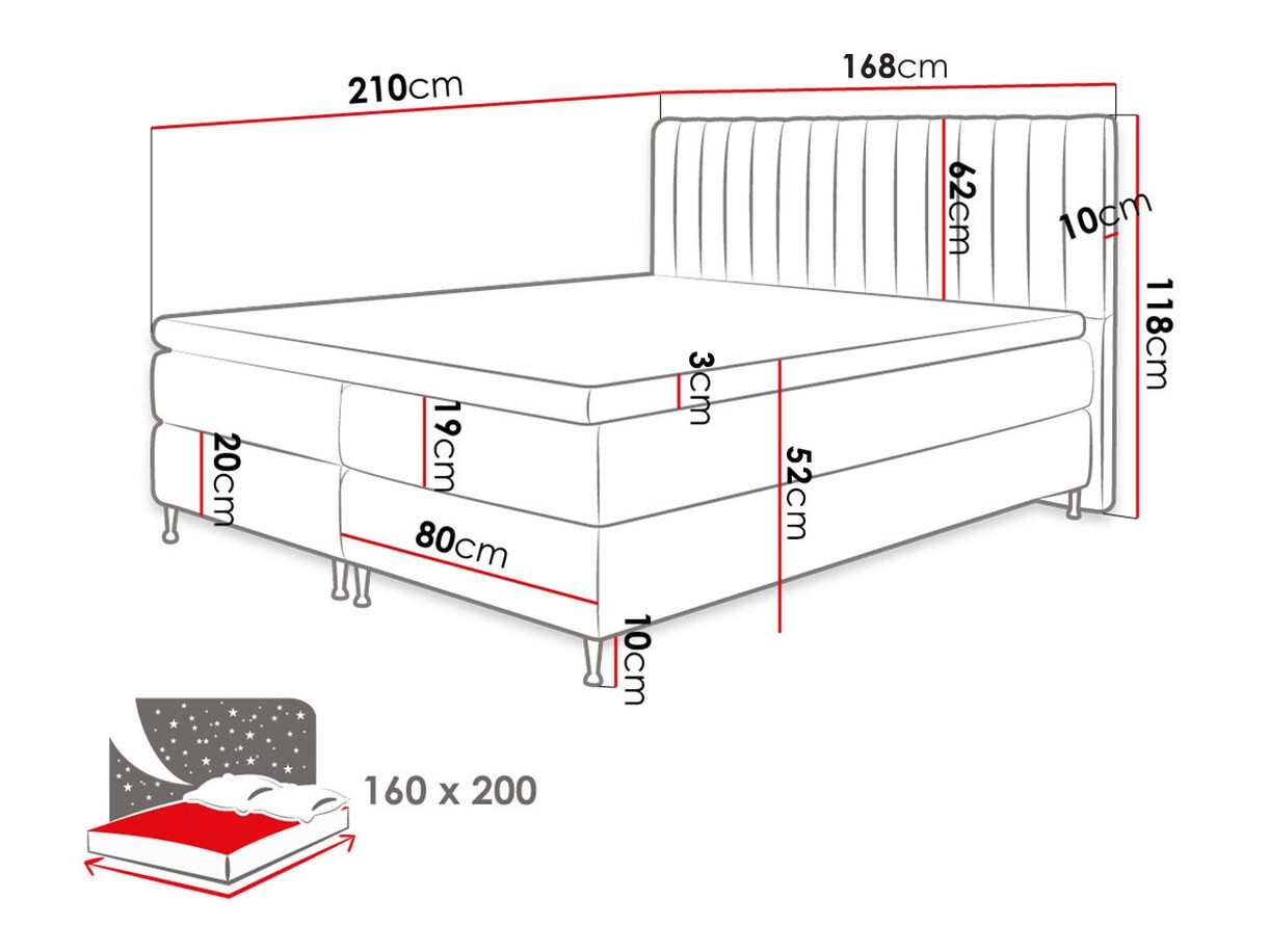 Boxspring krevet ComfiDream 156 (Fresh 32)