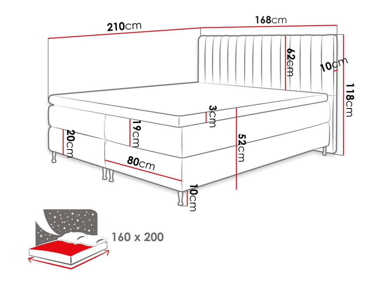 Boxspring krevet ComfiDream Fjorina (Fresh 11)