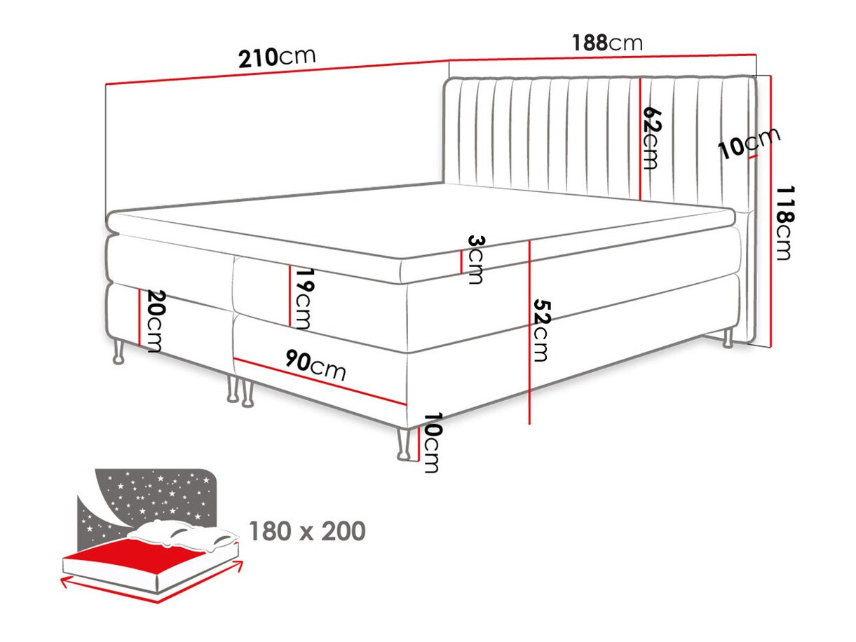 Boxspring krevet ComfiDream Fjorina (Fresh 11)