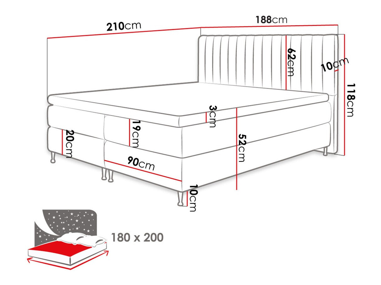 Boxspring krevet ComfiDream Fjorina (Fresh 13)