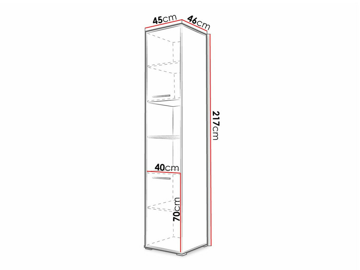 Polica Concept Pro Lenart Levfere 111 (Belo + Sjajno belo)