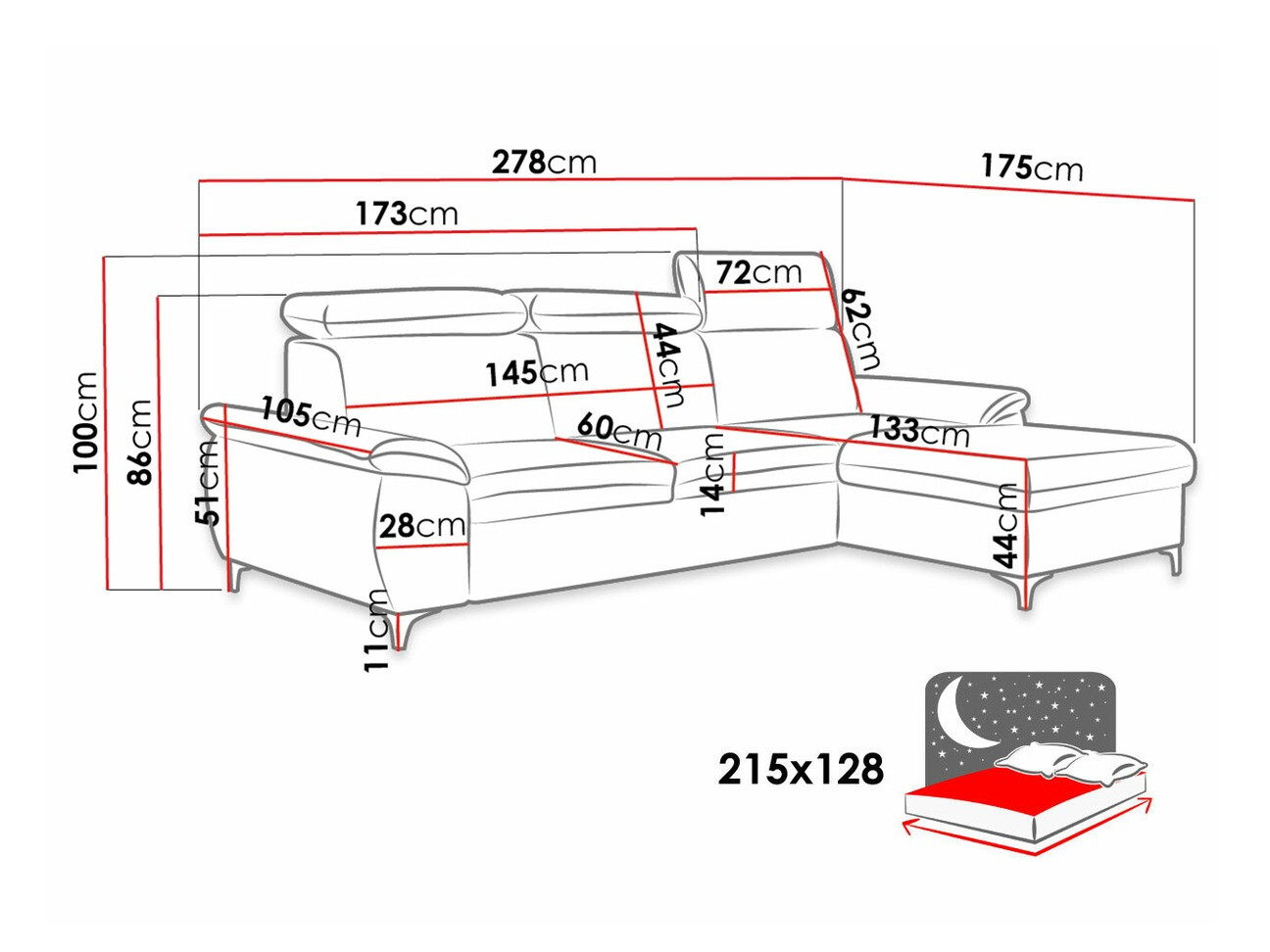 Ugaona sofa Temple 117